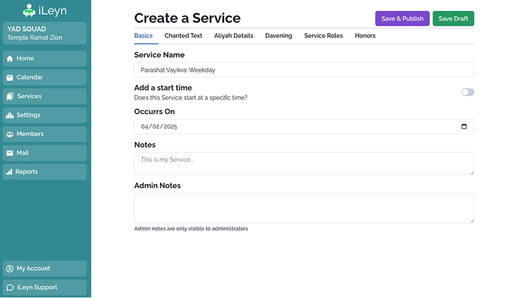 Full Service Scheduling