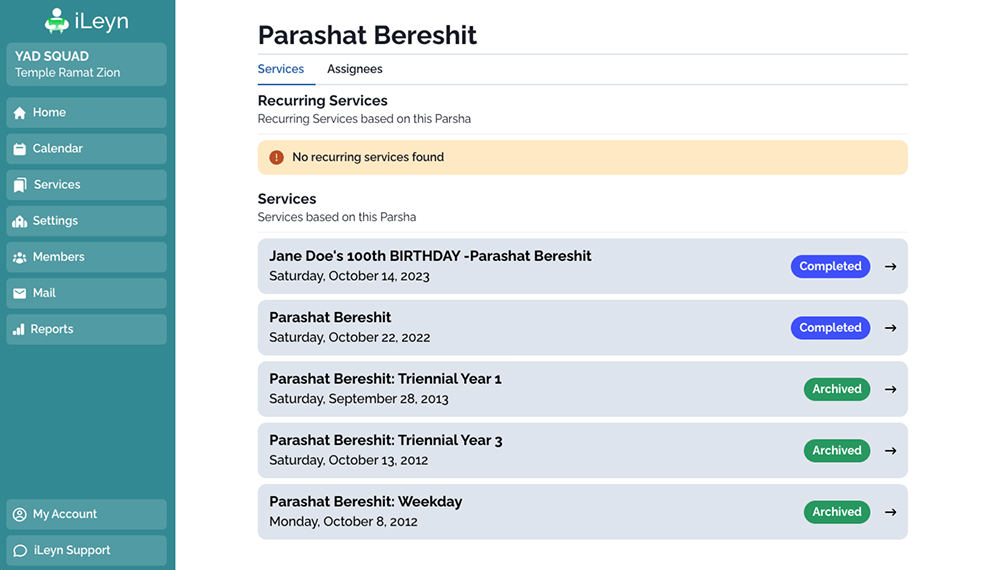 Service Reports